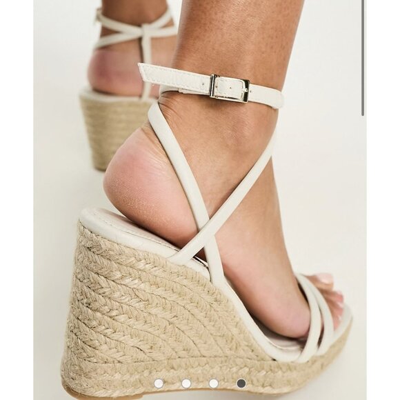 & OTHER STORIES ASOS Leather Espadrille Sandals White Womens Size US 6 - Picture 3 of 10